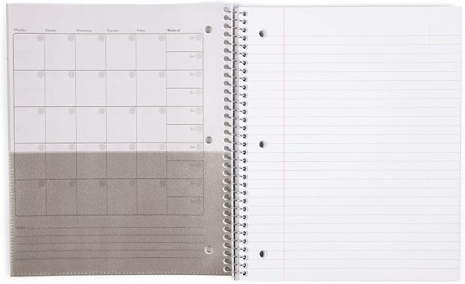 Mintra Office Durable Spiral Notebooks, 1 Subject, (Black, Blue, Red, Wide Ruled 3 Pack), 100 Sheets, Poly Pocket, Moisture Resistant Cover, Strong Chipboard back, For School, Office, Business