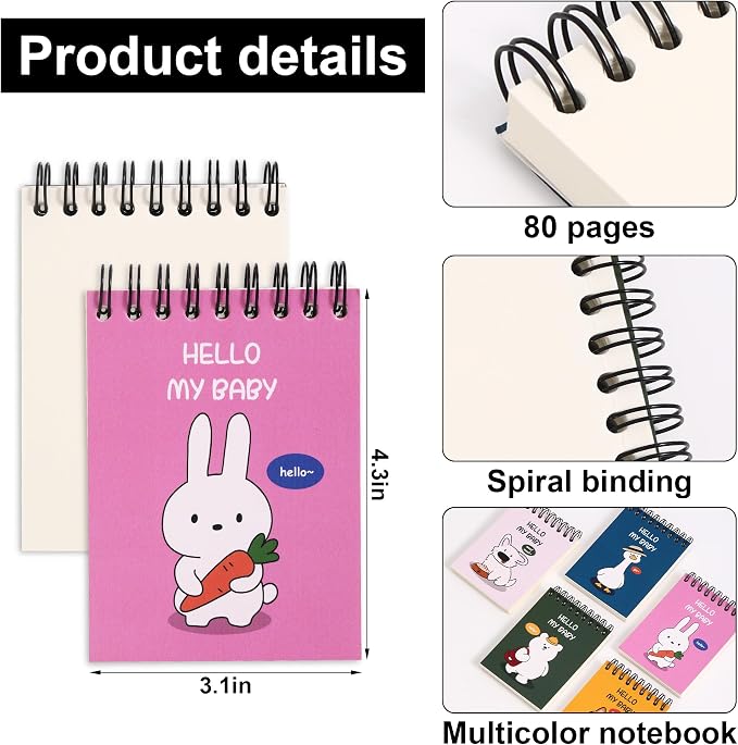 Blank Page Journal Small Steno Pads 3.1" x 4.3" Pocket Sketchbook Blank Small Spiral Notepads Cute Unlined Journal Page Notebook No Lines Top Spiral Notebook Drawing Notepads Little Memo Steno Note Pads Nursing Notepad for Work, School, Office, Nurse, ...