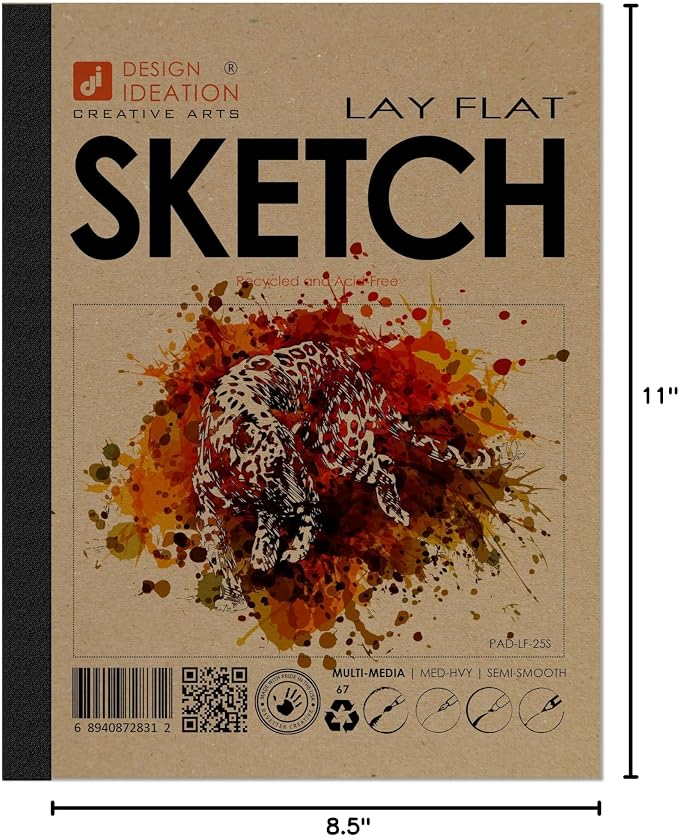 Design Ideation Lay Flat Sketch. Removable Sheet Sketchbook. Premium Paper. Smart-Bind Reinforced Lay Flat Binding. (8.5" x 11") LF-2550-LS (1 Book)