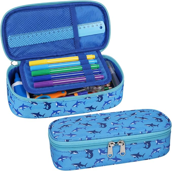 Bagseri Pencil Case for Girls - Large School Supplies Pouch for Class | Girls Pencil Case Wide Opening, Kids Pen Bag with Multi-Slot, Cute Water Resistent Organizer, Glitter Pink Mermaid