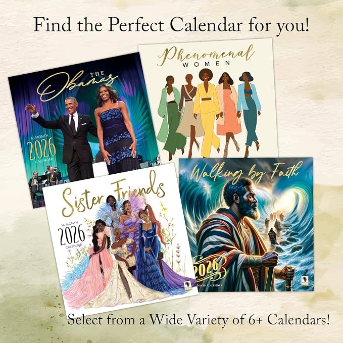 African American Expressions 2026 Wall Calendar – Walking by Faith – Monthly Calendar Celebrating Black Culture & History, 12x12 Hanging Calendar, 16 Months – Christian Gifts for Women