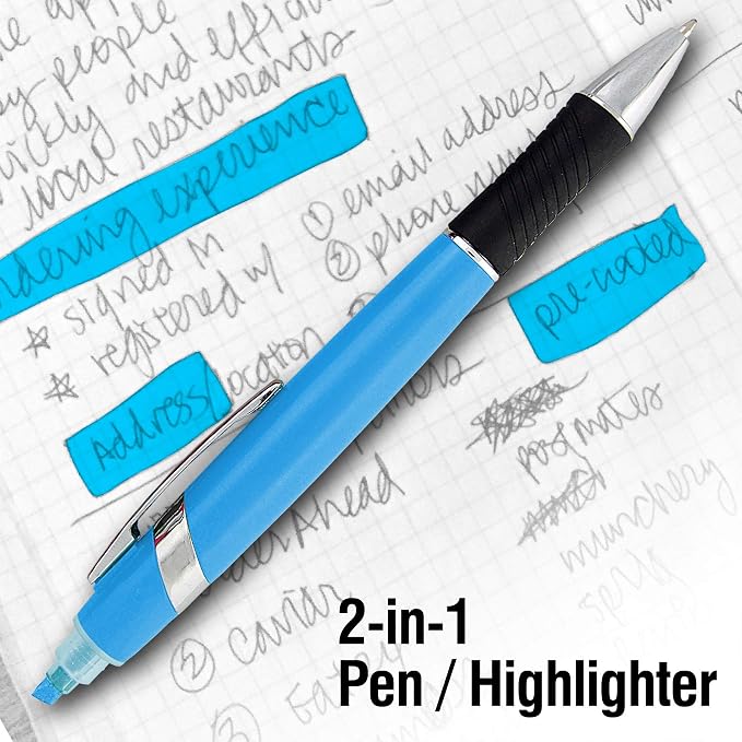 SyPen Highlighter with Ballpoint Pen Combo, Comes in an array of bright colors, 10 pack