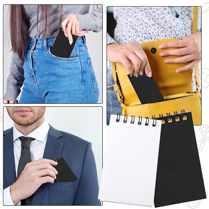 Mini Spiral Notebooks Bulk Black Pocket Notebooks Small Pocket Notepads Memo Pads for Kids Note Taking, Writing, Students Classroom, Home, Office, Travel