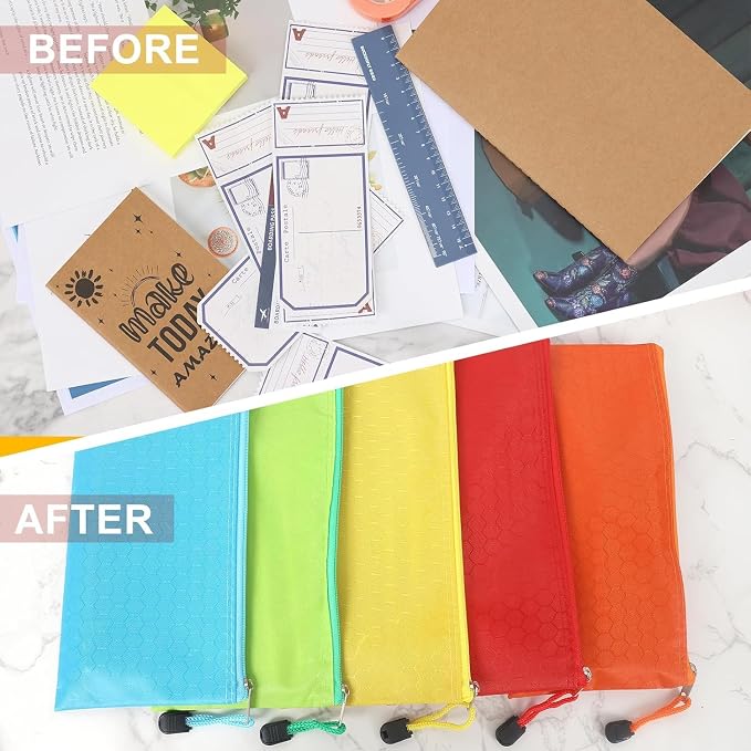 EOOUT 35pcs Pencil Pouch Bulk, 9.3x4.7 Inches Small Zipper Pouches for Bill Office School Supplies Cosmetics Travel Accessories in 12 Colors