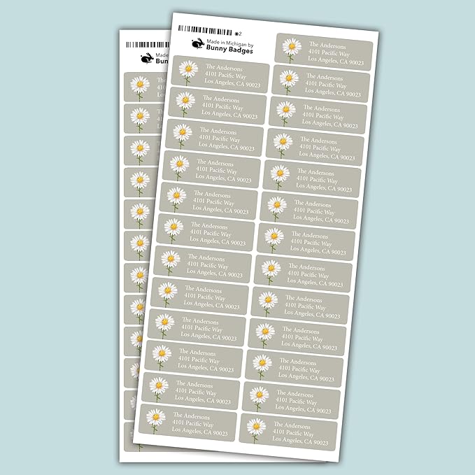 Personalized Return Address Labels - Floral Address Labels on Sheets (50-1000 Labels)