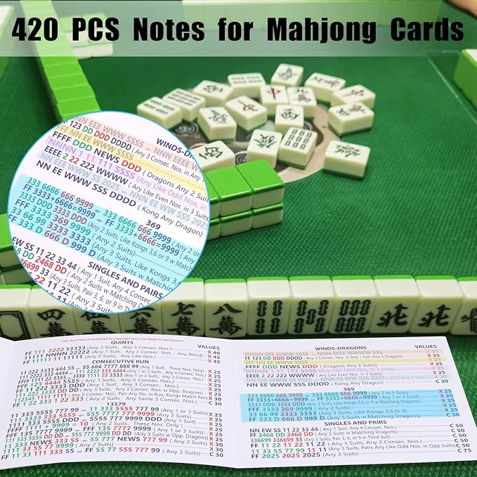 420 Pcs Mahjong Line Finder Reader Notes, Highlighter Tape Stripe, Transparent Sticky Mahjong Cards Rule Reader, Mahjong Accessories for Player, Beginner, No Adhesive Residue & Reusable (Blue)