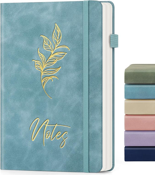 Lined Journal Notebook for Women Men, A5 Hardcover Leather Journals for Writing, 200 Pages Thick Paper, Daily Journal Notebook for Work, School, Note Taking, Business, Travel, College Ruled