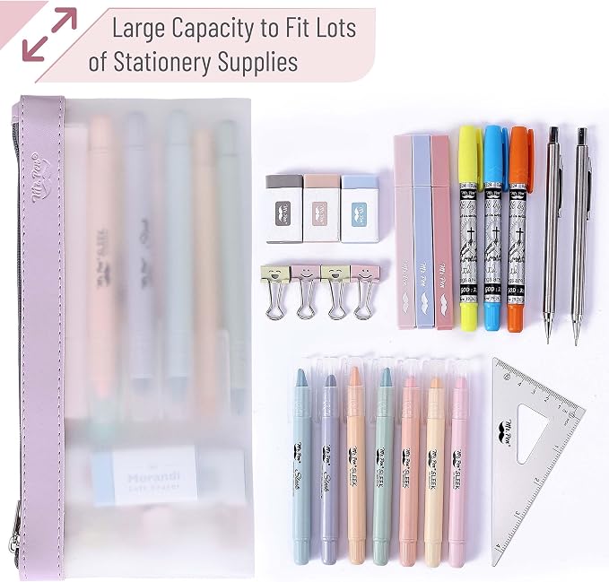 Mr. Pen- Clear Pencil Pouch, 8.50"x4.25", 3 Pack, Durable TPU Material | Medium Water-Resistant Pencil Bags with Smooth Zipper, Multipurpose Clear Pouch for Stationery, School, Office