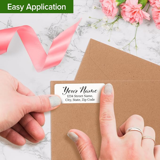 Personalized Return Address Labels, Custom Address and Name Mailing Labels for Envelopes, 1x2.6 Inches, Flat Sheet of 60-1200 Made in USA by My Sign Center- Plain 2