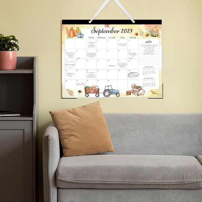 GuassLee Monthly Large Desk Calendar 2026-2027 - 19 Months 22" x 17" Calendar from Jun. 2026 to Dec. 2027, Large Monthly Planner with Holiday Watercolor Design for Office School Home Organizing