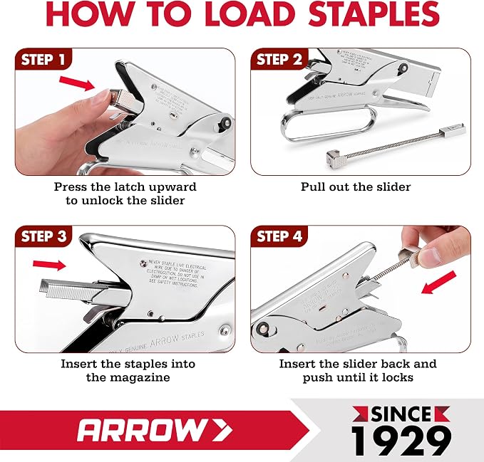 Arrow Fastener P22 Heavy Duty Handheld Plier Stapler for Crafts, Office, and Insulation, Uses 1/4-Inch and 5/16-Inch Staples