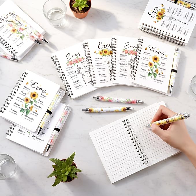 Colarr 12 Sets Spanish Christian Notebooks Bulk for Women Pen and Notebook Gift Set Regalos Cristianos En Español Religious Prayer Scripture Christmas Christian Gift with Bible Verse(Eres)