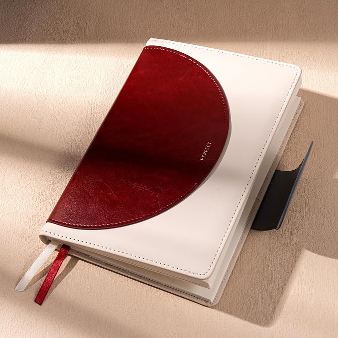 CAGIE Lined Journal for Women, 100GSM Leather Journals for Writing with Buckle Closure,A5 Hardcover Diary Journaling Notebooks for Business Work School Note Taking 5.9" x8.5 (Red)