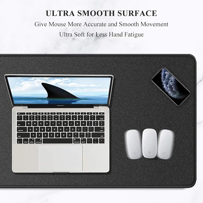 Auhoahsil Extended Mouse Pad, Large XXL Gaming Mouse Pad Desk Pad 35" X 15", Waterproof Desk Mat with Stitched Edges, Non-Slip Laptop Computer Wireless Mouse Keyboard Pad for Office and Gaming, Black