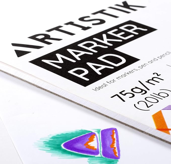 Marker Paper - 9 x 12 inch Marker Paper Sketchbook, 50 Sheets Per Pad, White Acid-Free, 75 GSM Paper, Lightweight and Sketching and Drawing Pages, (Pack of 2)