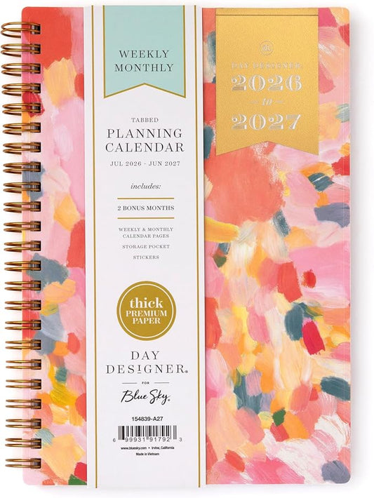 Blue Sky 2026-2027 Weekly & Monthly Academic Planner, 5"x8", Smitten | July 2026 - June 2027, Flexible Cover, Wirebound, Storage Pocket, Stickers, Academic Year, Day Designer