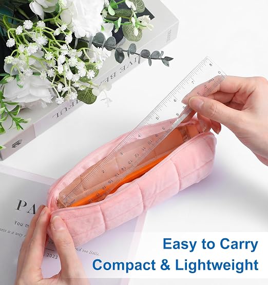 4 Pcs 6 Inch Ruler Plastic, Transparent Small Straight Rulers for Drawing, Underlining & Bookmark (8 Inches, Clear)