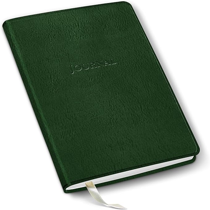 Gallery Leather Journal Notebook - 192 Pages, Softcover, For Men and Women, For Writing, Work & Travel, Handcrafted - Freeport Metallic Hunter - 8 x 5.5, Desk Lined