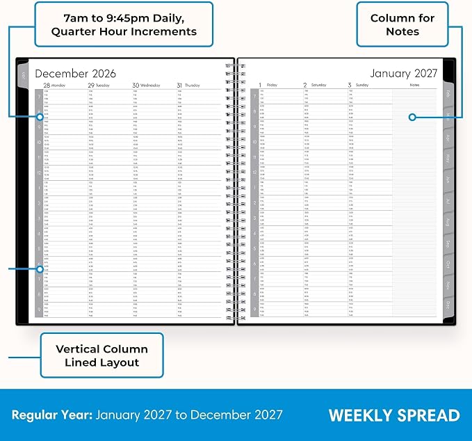 Blue Sky 2027 Weekly & Monthly Planner Calendar, 7"x9", Enterprise | January 2027 - December 2027, Flexible Cover, Durable Twin Wire Binding, Laminated Tabs