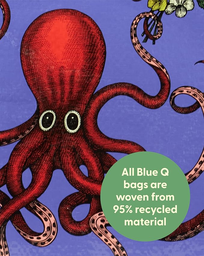 Blue Q Zipper Pouch, Made from 95% Recycled Material, 7.25" h x 9.5" w, Colorful Chunky Zipper