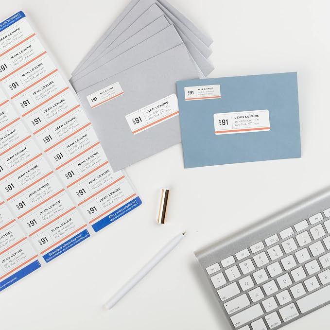 Avery Easy Peel Printable Address Labels, Sure Feed Technology, 1" x 2-5/8" Customizable Stickers, White, 300 Blank Mailing Labels, Great for Mailing, Shipping, and More (18160)