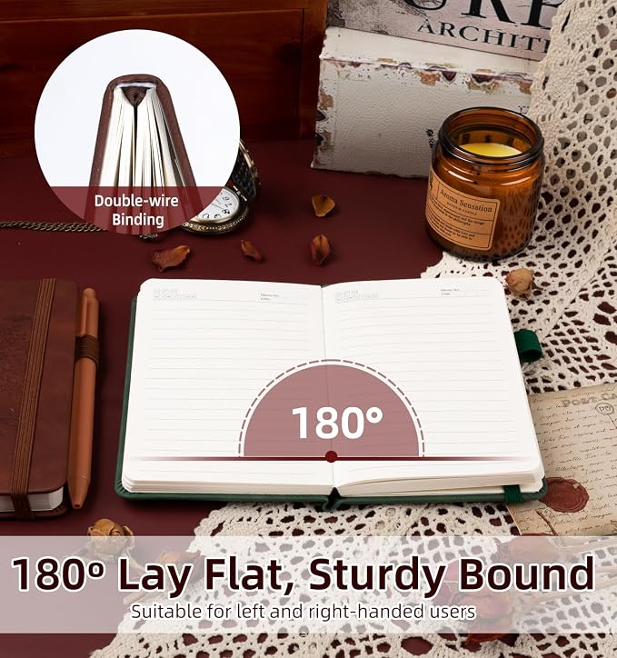 3 Pack Pocket Journaling Notebooks, A6 Small Notebook Total 360 Pages Journaling Notebooks For Note Taking Journals For Writing Mini Note Pads With Pen Holder 100 GSM Thick Paper(Black,Green,Brown)