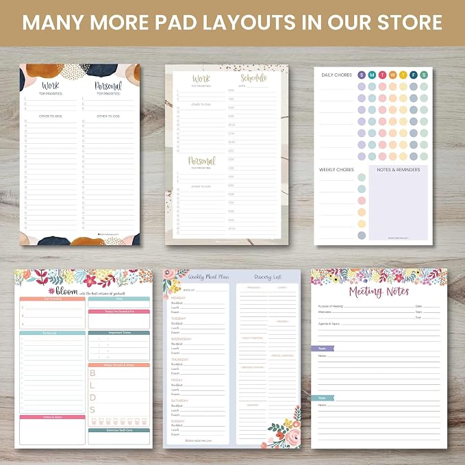 bloom daily planners Weekly Meal Planning Pad - Magnetic Hanging Refrigerator Menu Planner with Tear-Off Sheets & Perforated Grocery Shopping Lists - 6” x 9” - Modern Gold