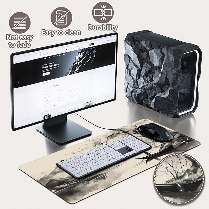 Gaming Mouse Pad - (31.5"×11.8") Japanese Painting Large Mouse Pads for Desk - Desk Mat for Keyboard and Mouse with Non-Slip Base, Desks Pad Matfor Game/Office & Home