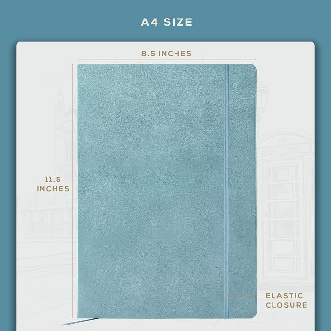 Beechmore Books A4 Mixed Media Sketchbook - 8.5"x11" Hardcover Lay-Flat Art Journal, 160 GSM / 98 lb Professional Ivory Paper, 156 Perforated Pages, Gift Box, Ink, Drawing and Light Watercolor