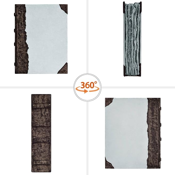 Rustic Vintage Leather Bound Journal - 200 Pages Handmade Antique Deckle Edges Watercolor Paper - Book of Shadows/Spell - Writing Notebook Sketchbook for Women and Men - 8''x6'', Grey