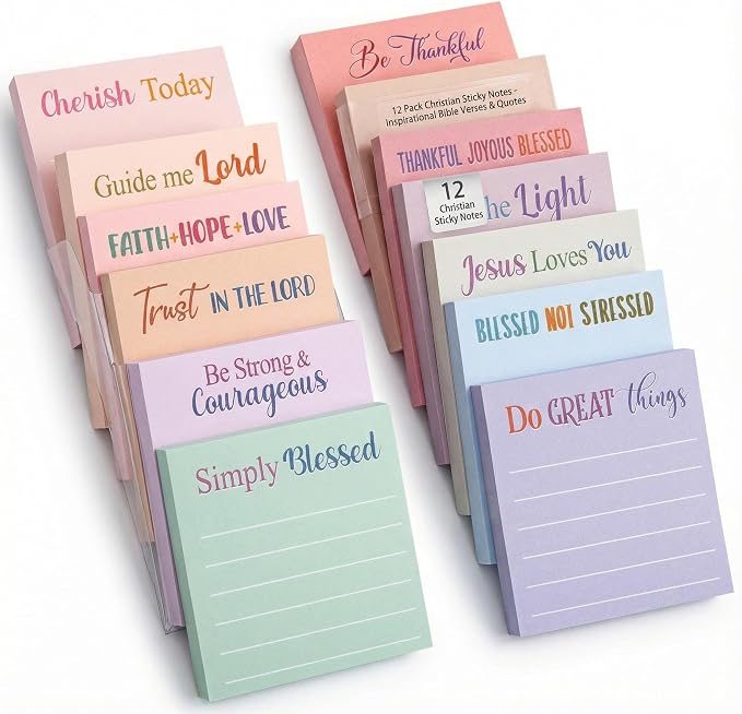 Yinder 24 Pcs Sticky Notes Gifts Bulk,Bible,Aesthetics