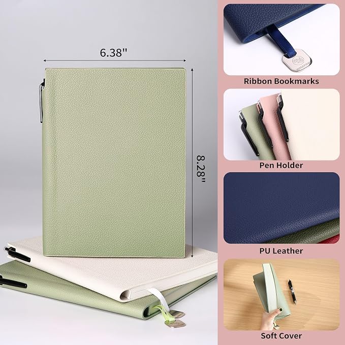 A5 Softcover PU Leather Lined Journal Notebook for Women | 160 Pages, Ruled Journaling, 5.51'' X 8.15', Daily Writing, Work School Note Taking
