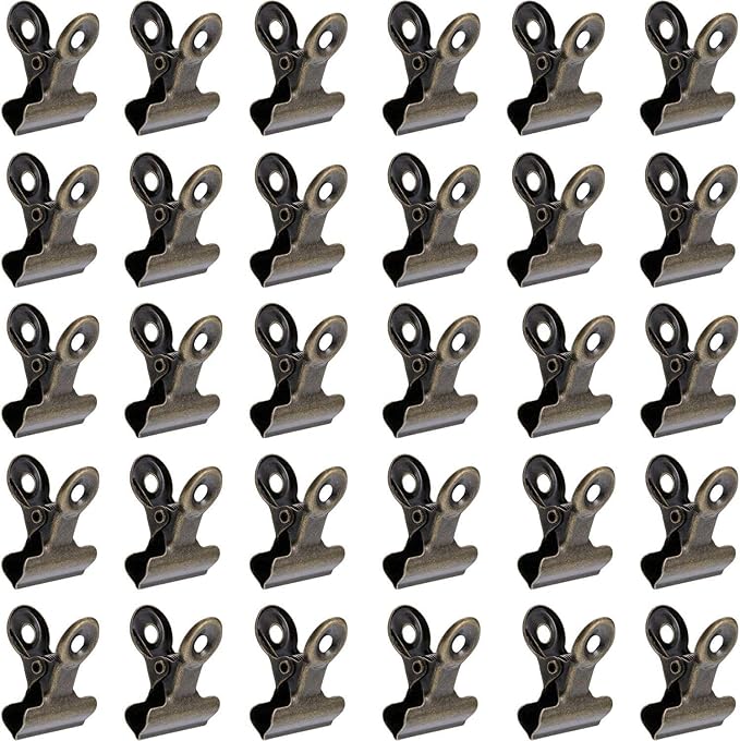 Boao 100 Pcs Mini Cyan Bronze Metal Clips Small Cyan Bronze Binder Clips Bulk for Photos, Maps, Drawings, Art Work, Papers, Price Tag, 0.87 Inch