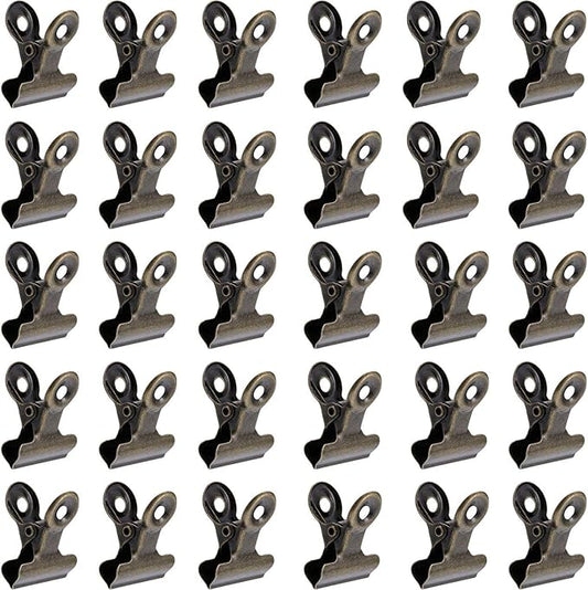 Boao 100 Pcs Mini Cyan Bronze Metal Clips Small Cyan Bronze Binder Clips Bulk for Photos, Maps, Drawings, Art Work, Papers, Price Tag, 0.87 Inch