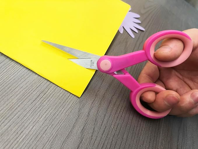5 Inch Detail Scissors, Embroidery Scissor with Stainless Steel Blade, Soft Comfort-Grip, Straight Fine Tips Small Sewing Scissors Set, 3 Pack, Pink