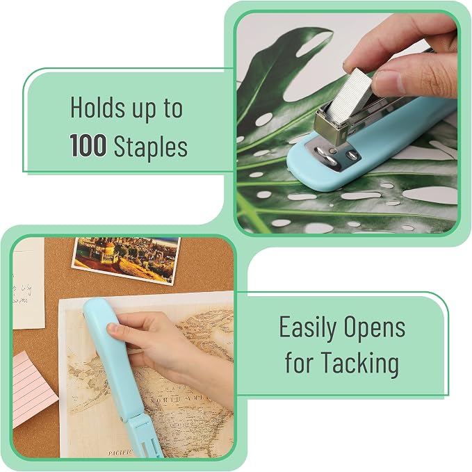Mr. Pen- Office Stapler with Staples, 2 Pack, 200 Staples 1/4" | 20 Sheet Capacity, Desktop Stapler for Students, Office Supplies, Ergonomic Design for Comfortable Use, Jam-Free
