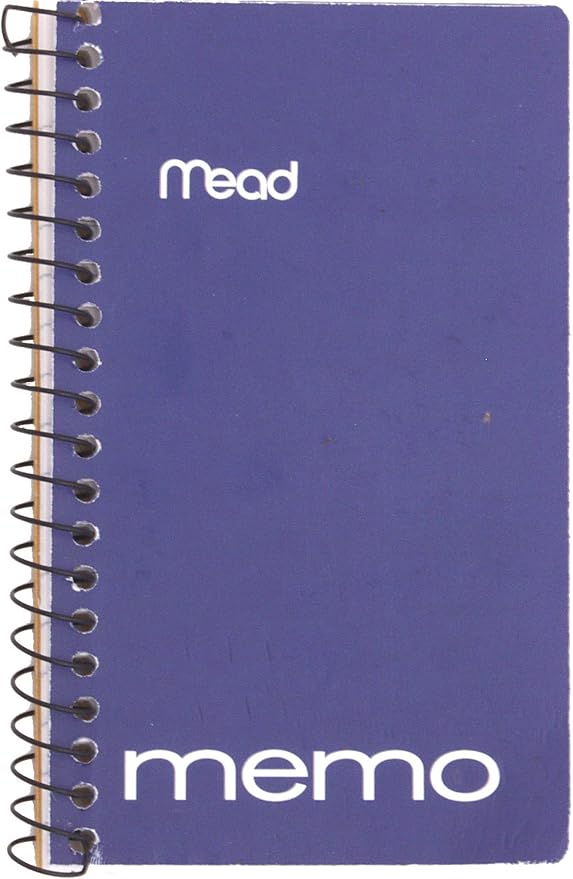 Mead Spiral Memo Notebook, 8 Count, Pocket-Notebook, College Ruled Paper, 3" x 5", 60 Sheets perNotebook, Assorted Colors (73605) (Pack of 9)