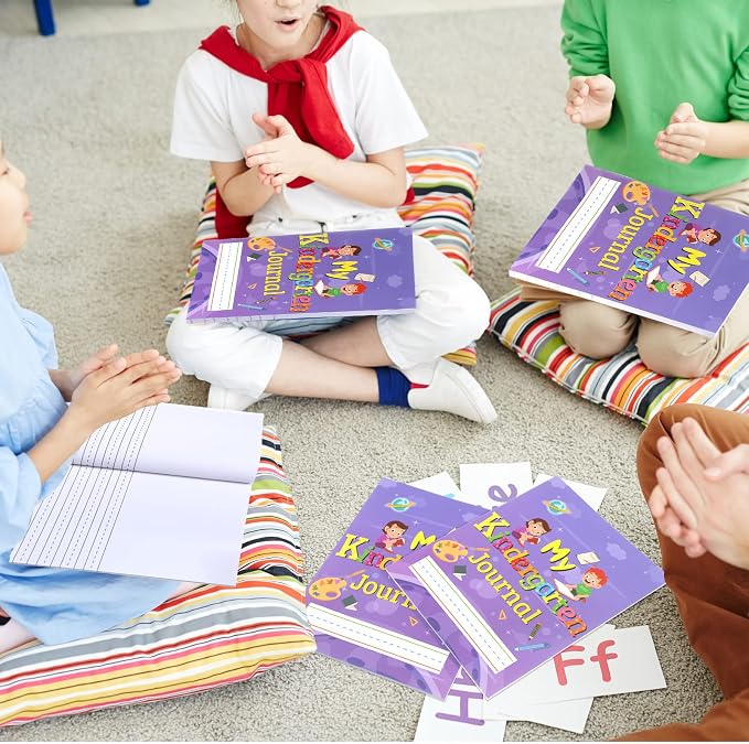 Teling 24 Pcs Kids Primary Journal Kindergarten Primary Composition Notebook Writing Notebook for Kids Paper Notebooks for Grades K-2, 10 x 8 Inch, 64 Pages for Each Piece