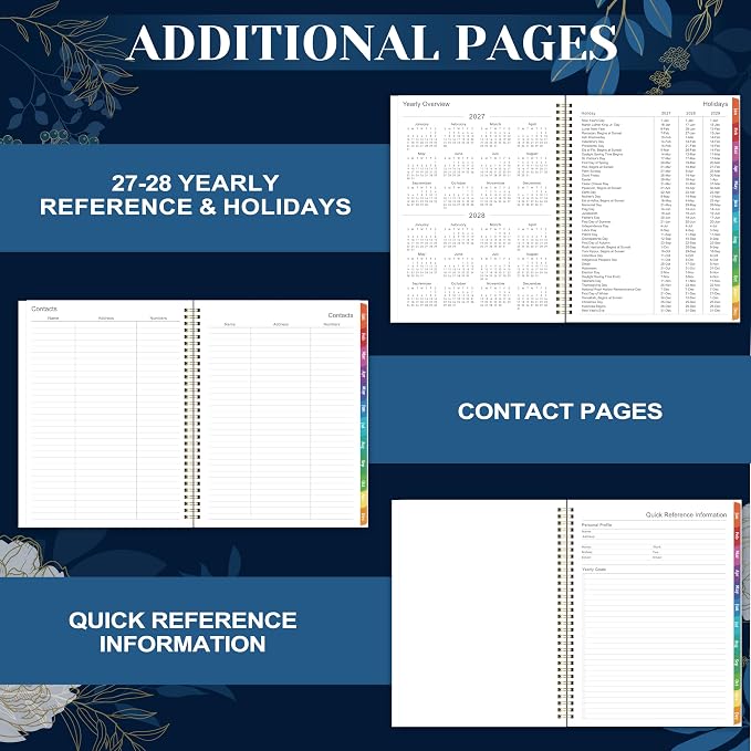 2027 Planner - 2027 Planner Weekly and Monthly, Jan 2027 - Dec 2027, Monthly Planner, 8.5" x 11", Calendar Planner, Monthly Tabs, Twin-Wire Binding, Holidays, Back Pocket