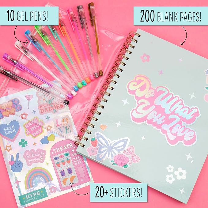 STMT D.I.Y.Journal Set, Stationary Kit with Notebook for Writing and Drawing, DIY for Girls Ages 8+, Sketch & Journal
