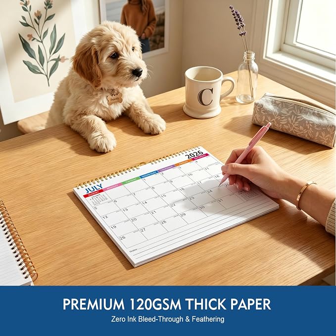 Comix 2026-2027 Wall Calendar, 18 Month Planner for Home Office Classroom | 120GSM Thick Paper, Large Lined Blocks, Ink Bleed Resistant, Reinforced Hanger, for Home Office Classroom Family Planning