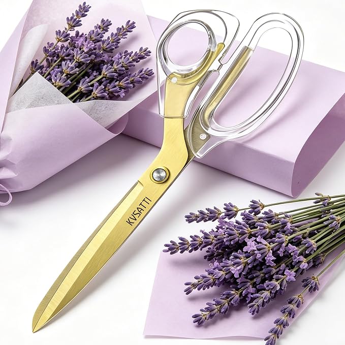 Scissors All Purpose Heavy Duty - Gold 9" Titanium Coated Stainless Steel Blades for Office Desk, Craft Art, School Classroom & Teacher Supplies, Right Hand Only