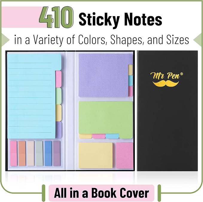Mr. Pen- Sticky Notes Set, 410 Pack, Ruled | Dotted & Blank Notes with 150 Index Tabs, Divider Sticky Pads for Bible Study, Office, School, Planning