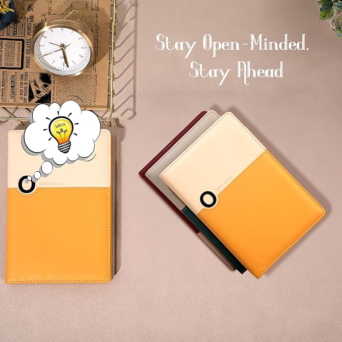 CAGIE Lined Journals for Writing, Two-Toned Hardcover Journal Notebook for Women, 256 Pages A5 Journal with 100GSM Thick Paper for Work Note Taking Diary, Refillable Design,8.6 x 5.7 Inch,Yellow | 256 Pages, 100gsm Thick Paper, Refillable, Two-Toned Ha...