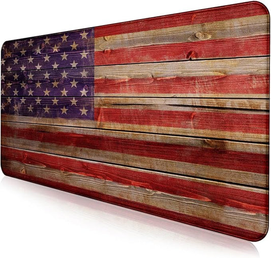 American Flag Gaming Mouse Pad, Suitable for Office and Study Keyboard Pads | Large Extended Mouse Pad; Full Desk Coverage; Waterproof Coating; Stable Anti-Slide Base For Gaming, Office, Study Daily Use