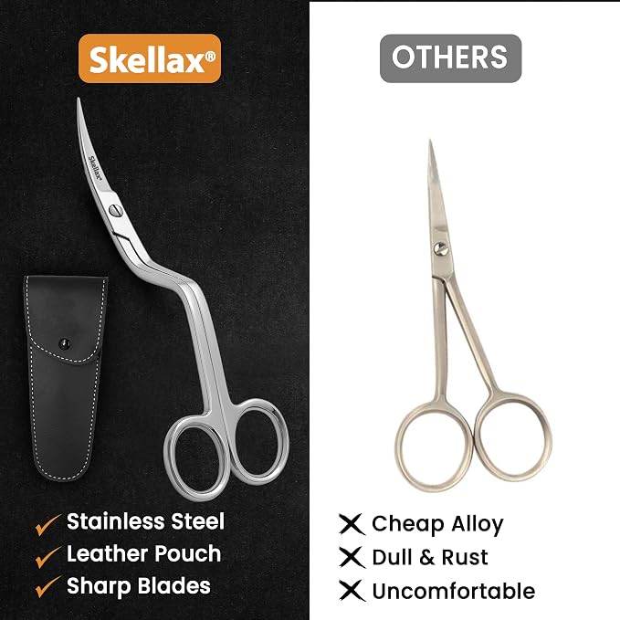 Applique Scissors 6 Inch - Premium Quality Stainless Steel With Precision Blades - Double Bent Curved Scissors for Embroidery, Fabric, Thread, Knitting, Sewing, Arts & Craft