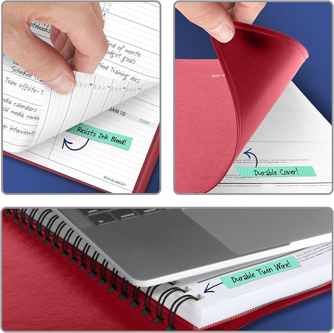 AT-A-GLANCE 2027 Appointment Book Planner, Weekly, 8.25" x 11", Red (709401327)