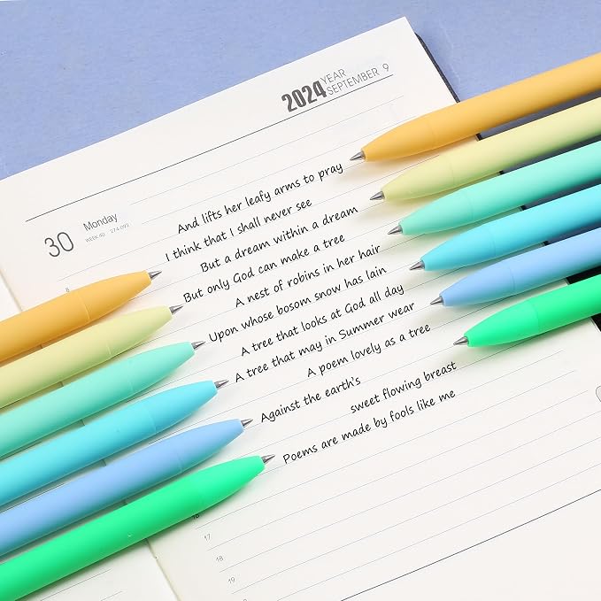 Mr. Pen- Retractable Gel Pens, 12 Pack, Black Ink, Fresh Color Barrels | Fine Point 0.5mm, Fast Dry, Smooth Writing, Cute Pens for Drawing, Writing Planner and School Supplies