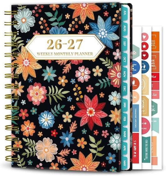 Planner 2026-2027 Weekly and Monthly Calendar Planner Jul 2026-Jun 2027 | Academic Planner with Stickers,Tabs and Pocket,Teacher Student Planning book Ideal for Office School Supplies,6.3" x 8.5"