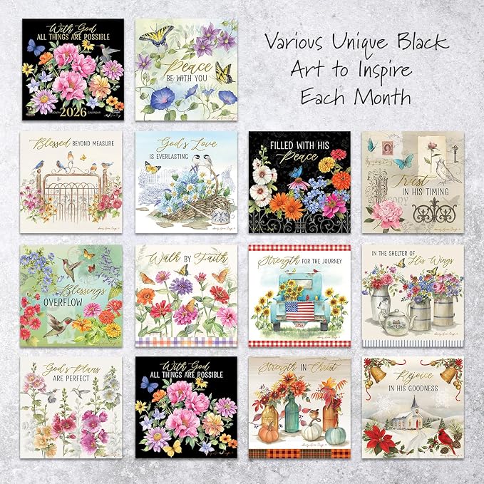 African American Expressions 2026 Wall Calendar – With God All Things Are Possible – Monthly Calendar Celebrating Black Culture & History, 12x12 Hanging Calendar, 16 Months – Christian Gifts